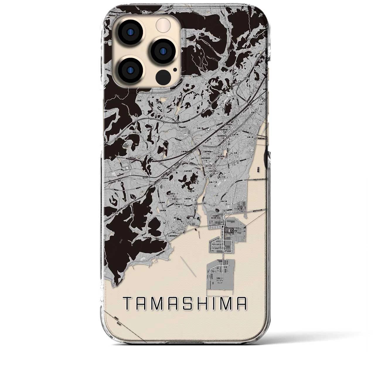 【玉島(岡山県)】地図柄iPhoneケース(クリアタイプ)