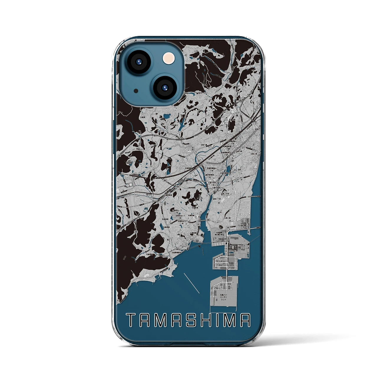 【玉島(岡山県)】地図柄iPhoneケース(クリアタイプ)