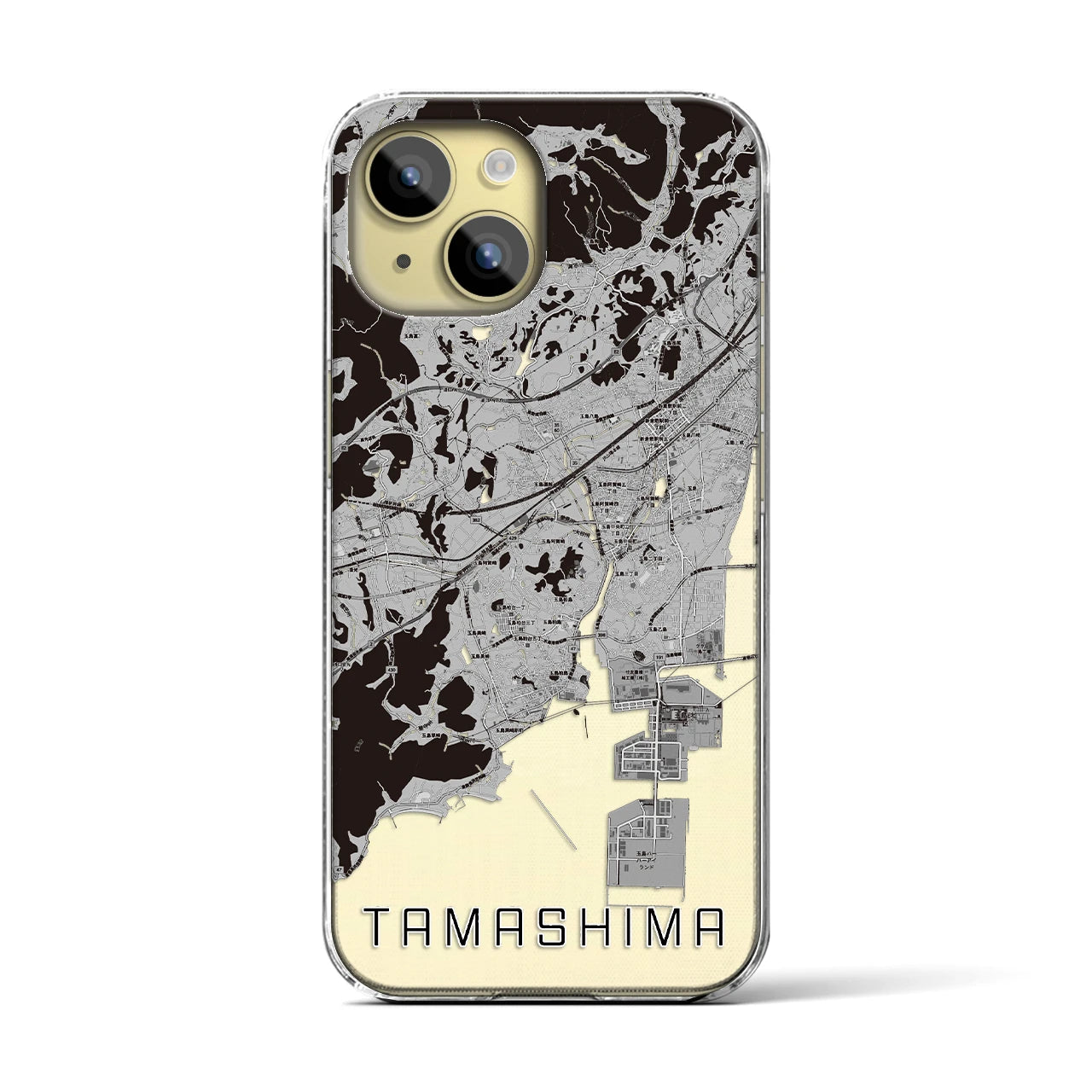 【玉島(岡山県)】地図柄iPhoneケース(クリアタイプ)