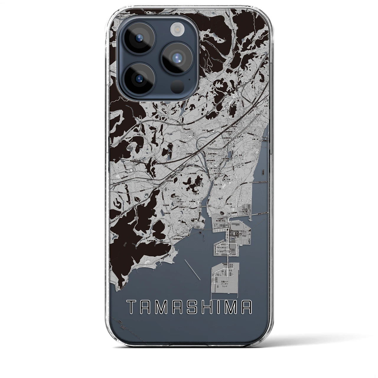 【玉島(岡山県)】地図柄iPhoneケース(クリアタイプ)