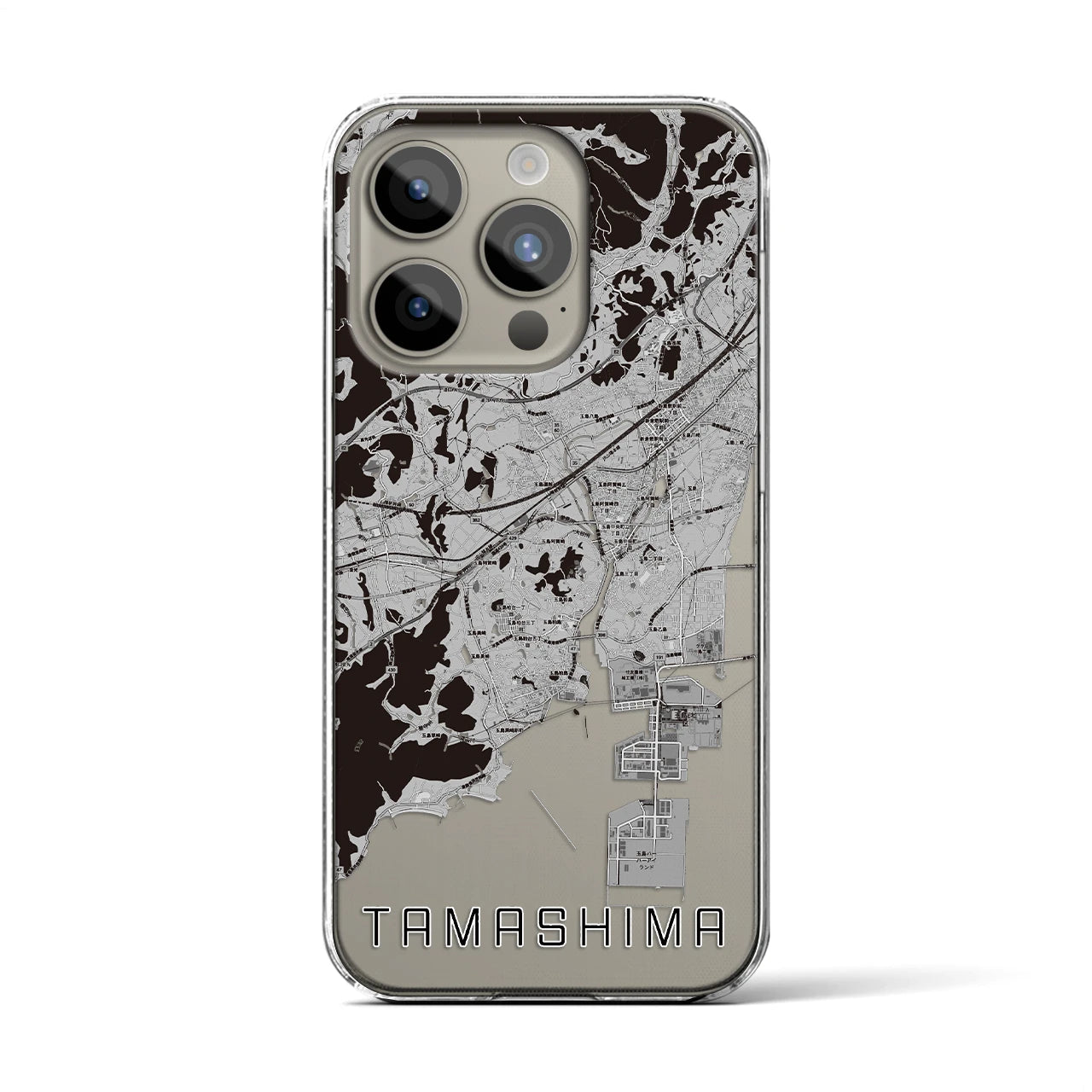 【玉島(岡山県)】地図柄iPhoneケース(クリアタイプ)