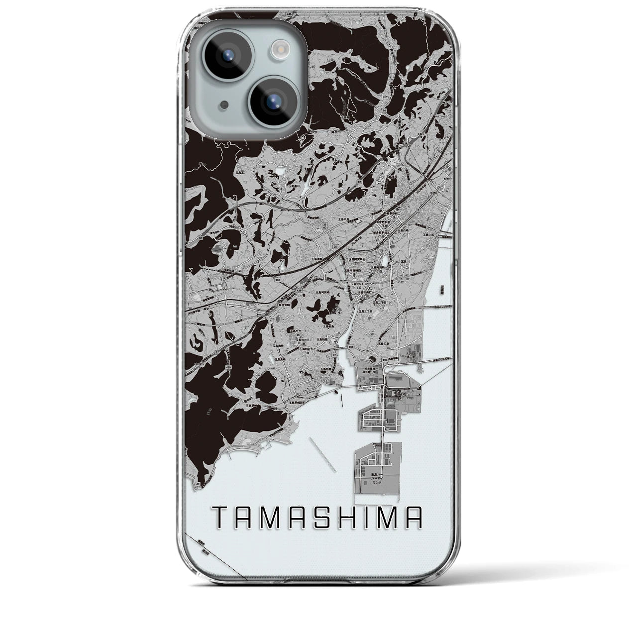 【玉島(岡山県)】地図柄iPhoneケース(クリアタイプ)