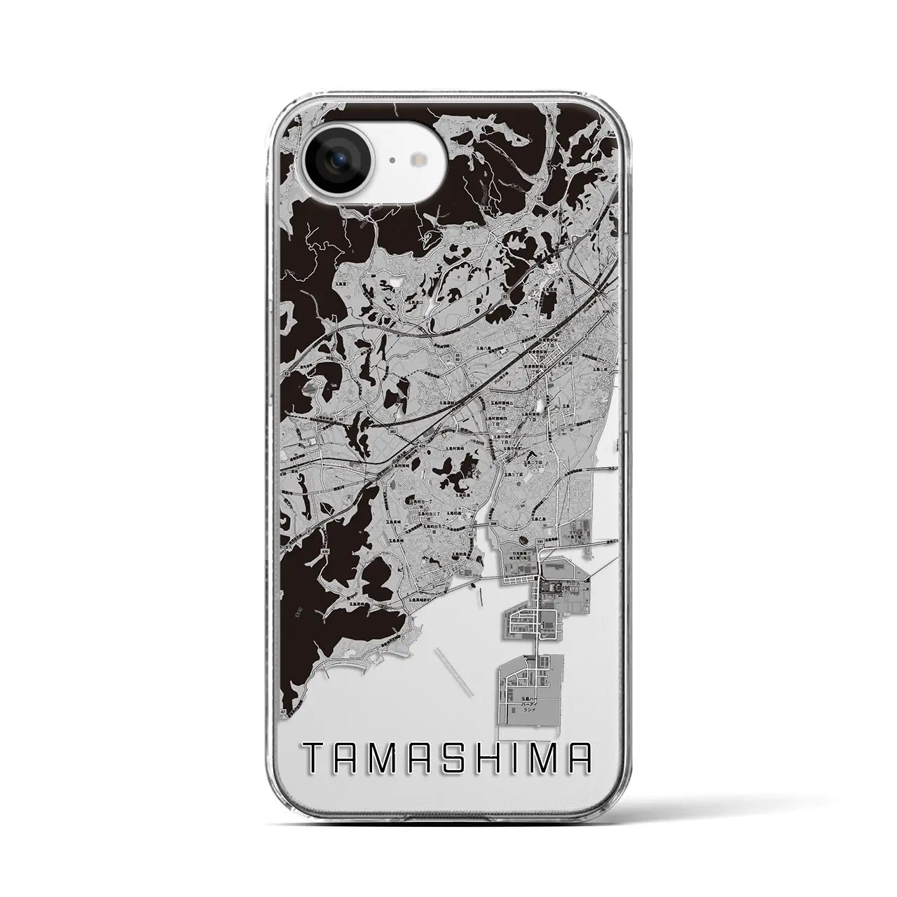 【玉島(岡山県)】地図柄iPhoneケース(クリアタイプ)