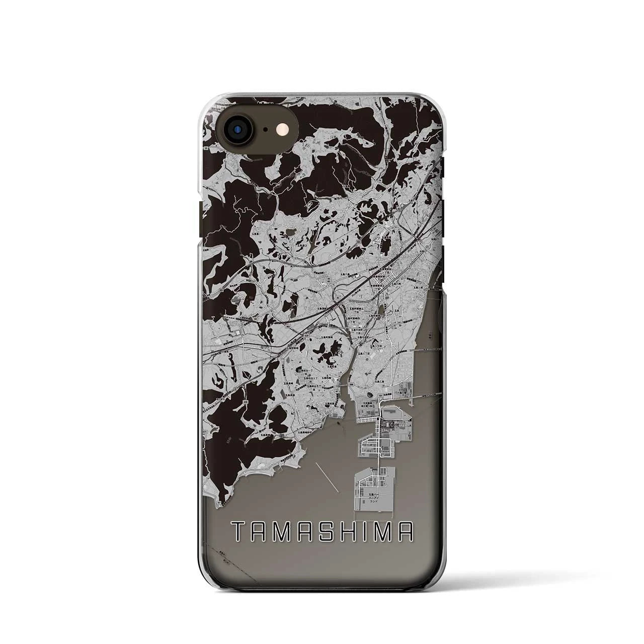 【玉島(岡山県)】地図柄iPhoneケース(クリアタイプ)