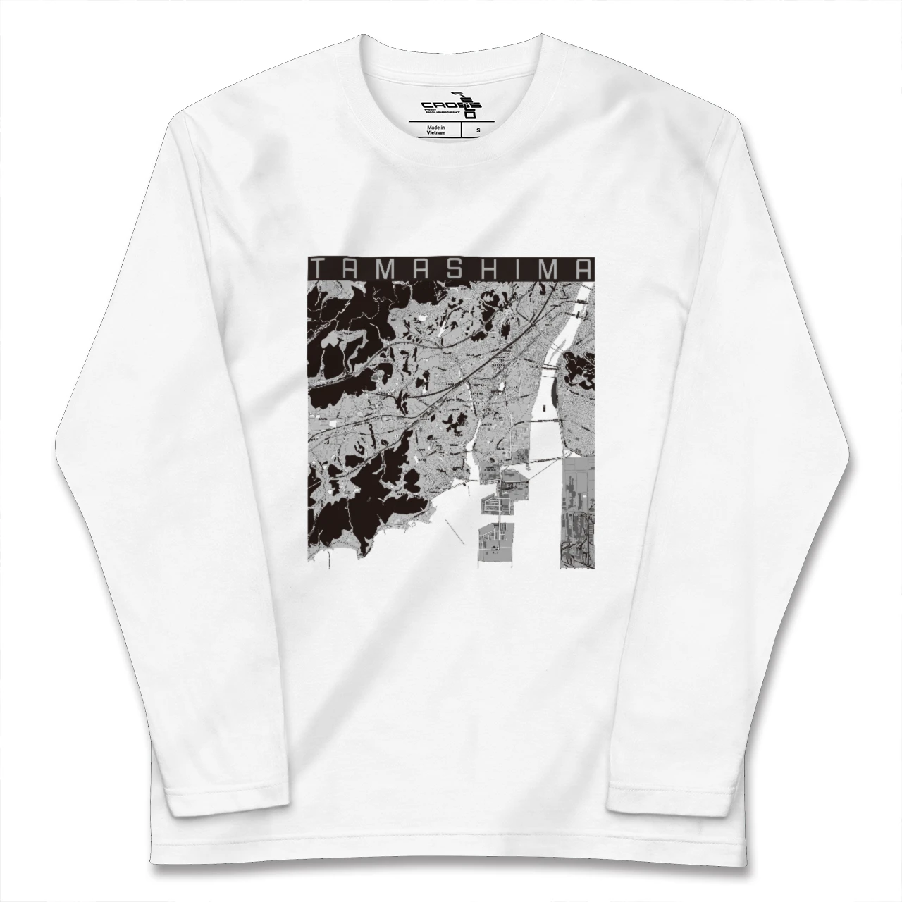 【玉島(岡山県)】地図柄ロングスリーブTシャツ