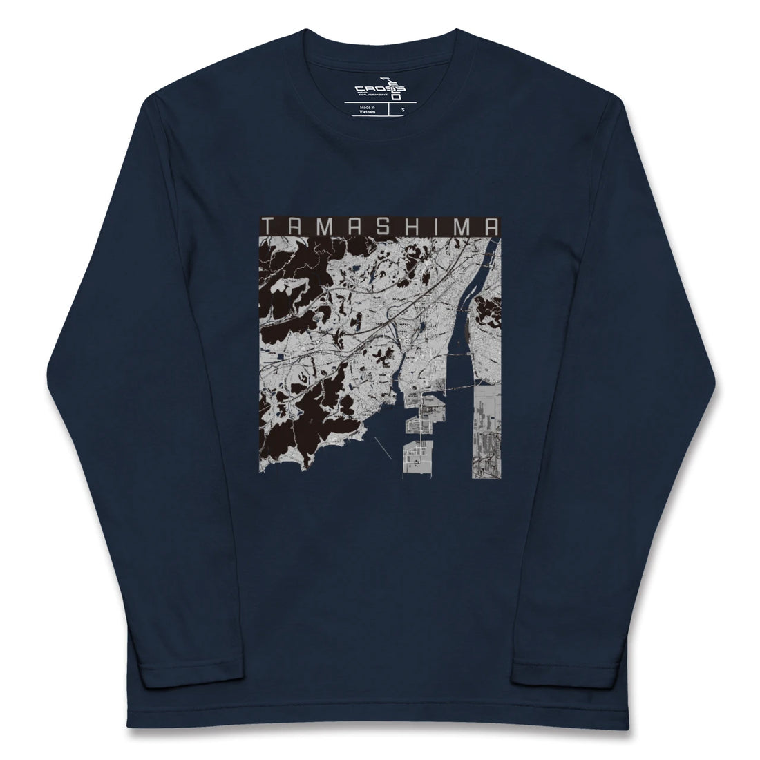 【玉島(岡山県)】地図柄ロングスリーブTシャツ