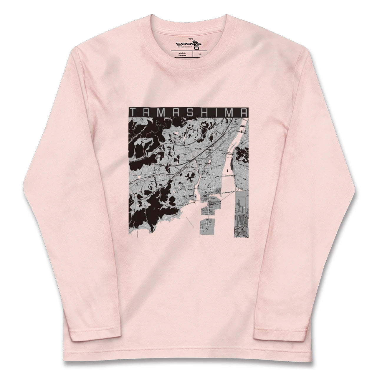 【玉島(岡山県)】地図柄ロングスリーブTシャツ