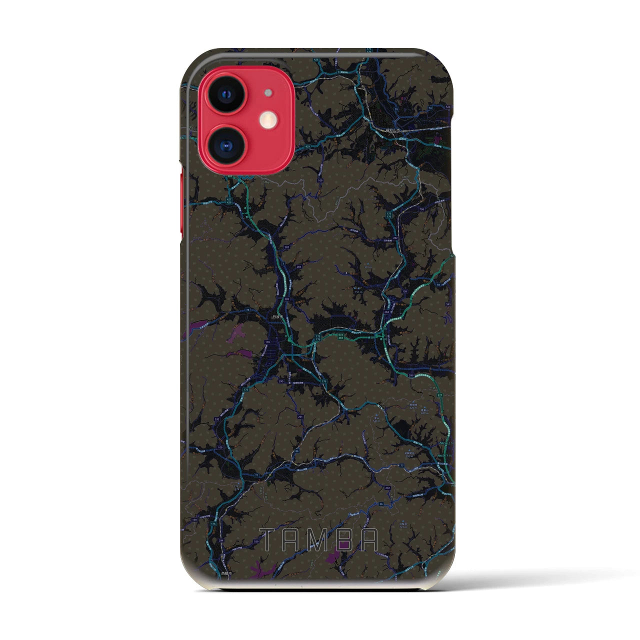 【丹波(兵庫県)】地図柄iPhoneケース(バックカバータイプ)