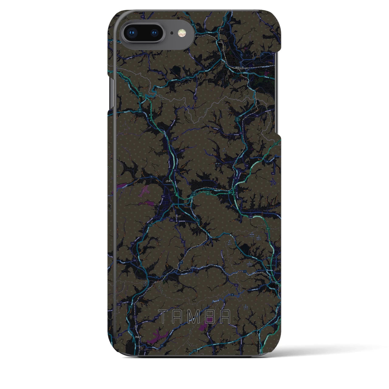 【丹波(兵庫県)】地図柄iPhoneケース(バックカバータイプ)