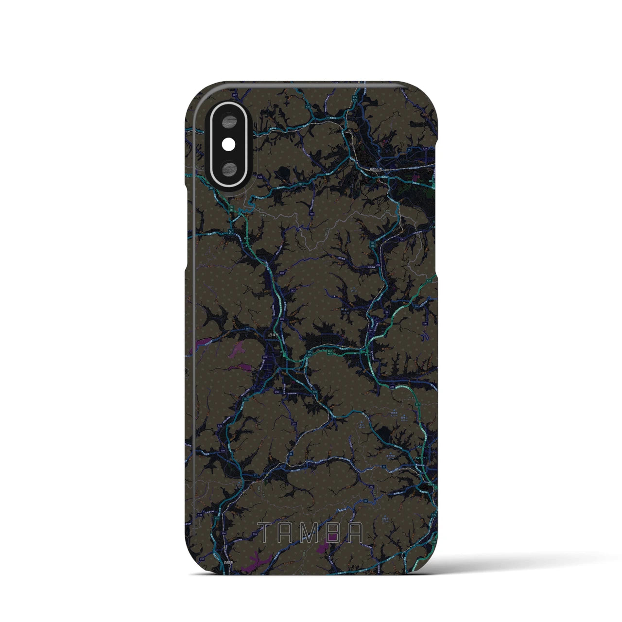 【丹波(兵庫県)】地図柄iPhoneケース(バックカバータイプ)