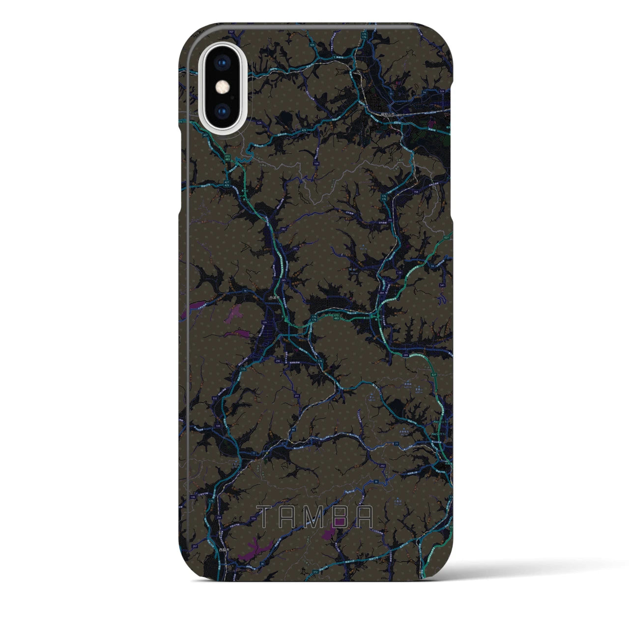 【丹波(兵庫県)】地図柄iPhoneケース(バックカバータイプ)