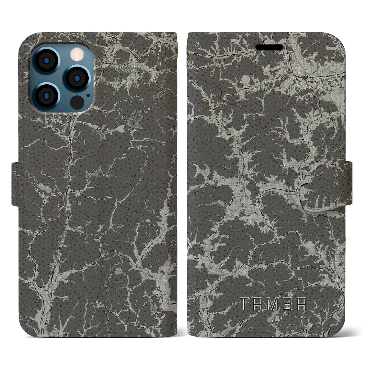 【丹波(兵庫県)】地図柄iPhoneケース(手帳タイプ)