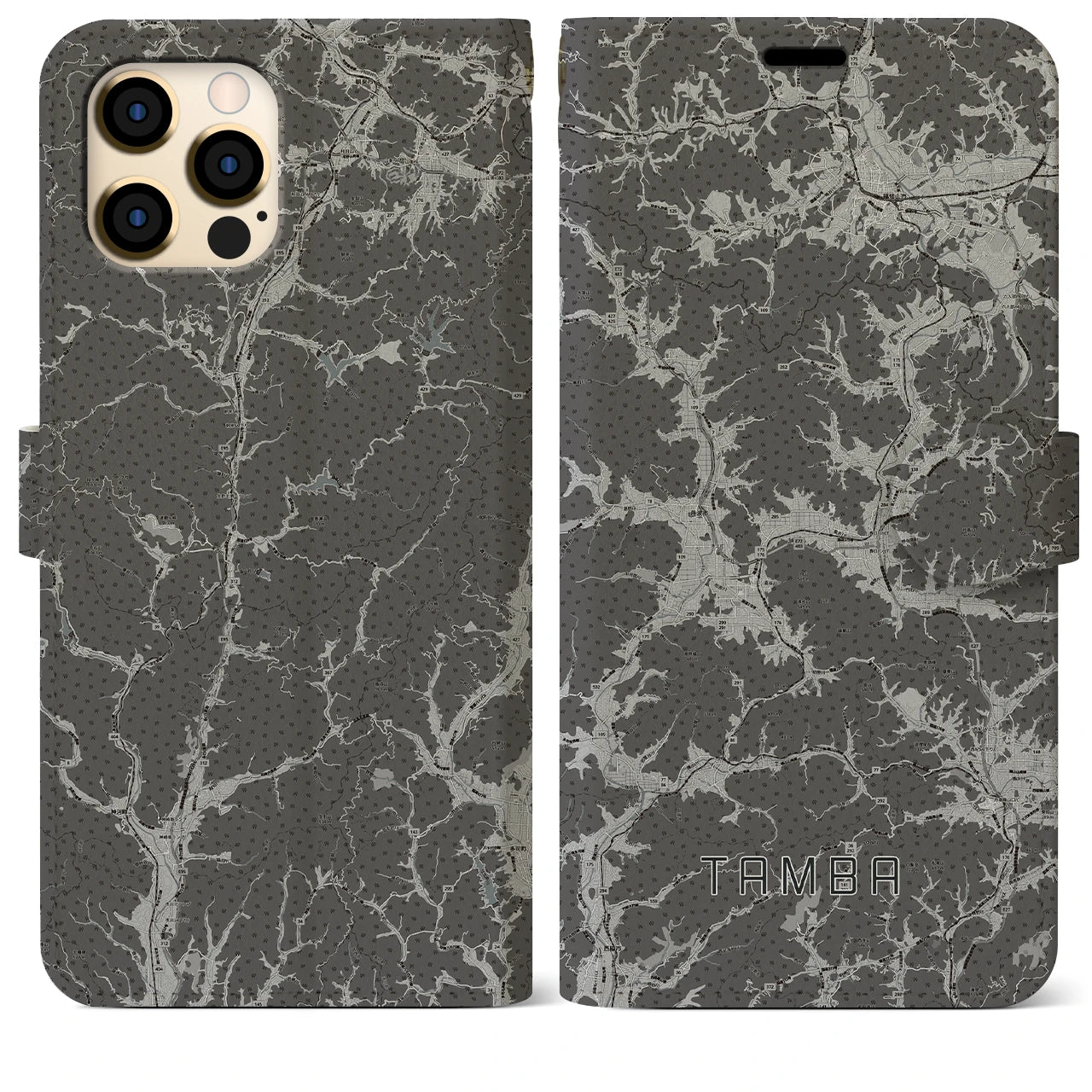 【丹波(兵庫県)】地図柄iPhoneケース(手帳タイプ)