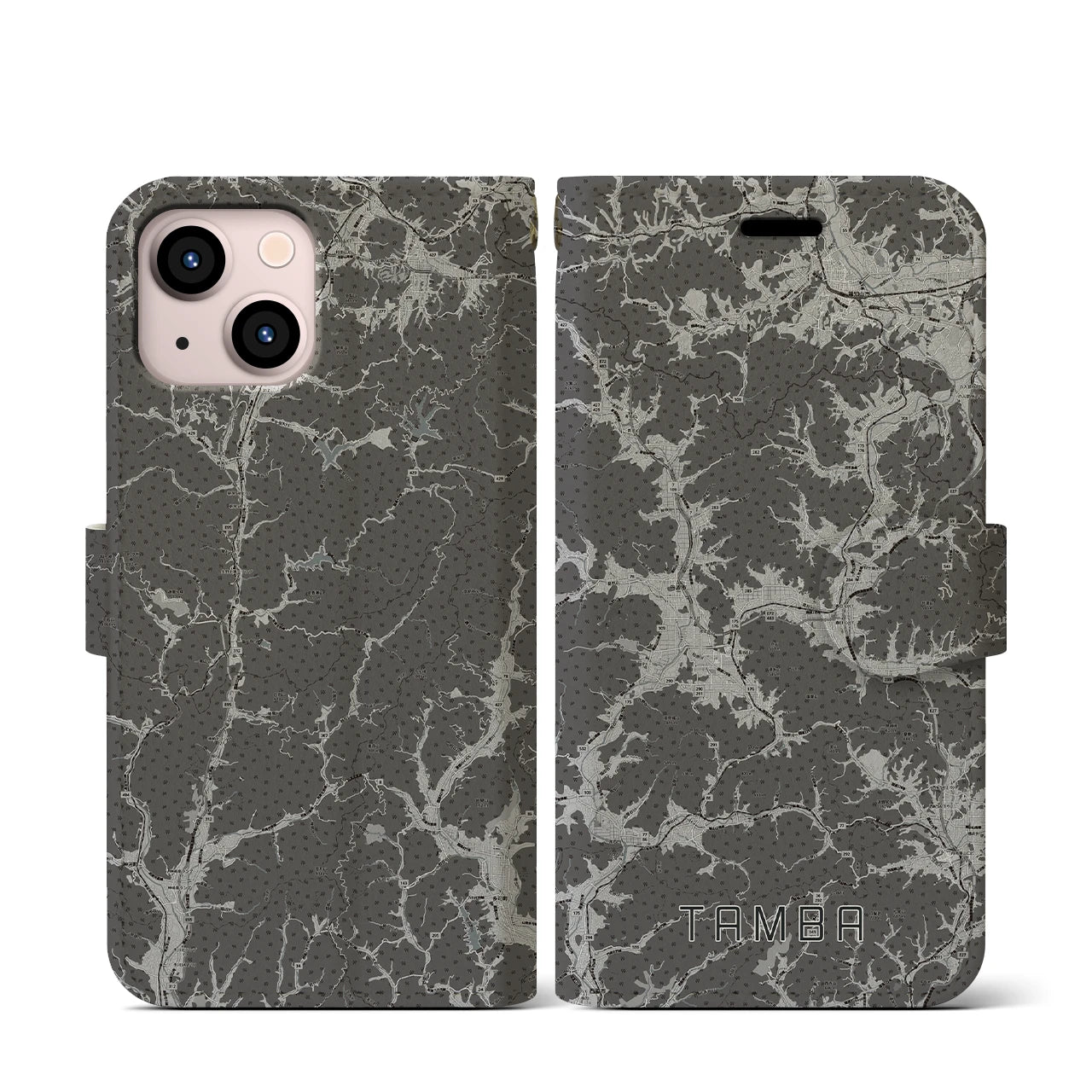 【丹波(兵庫県)】地図柄iPhoneケース(手帳タイプ)