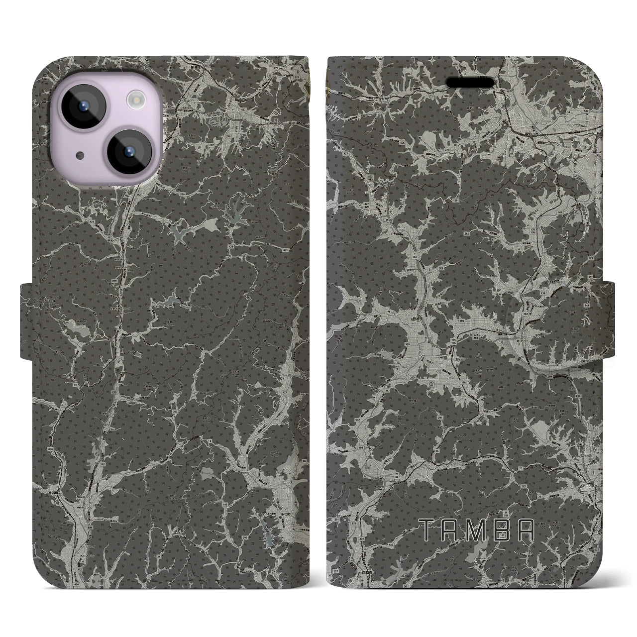 【丹波(兵庫県)】地図柄iPhoneケース(手帳タイプ)