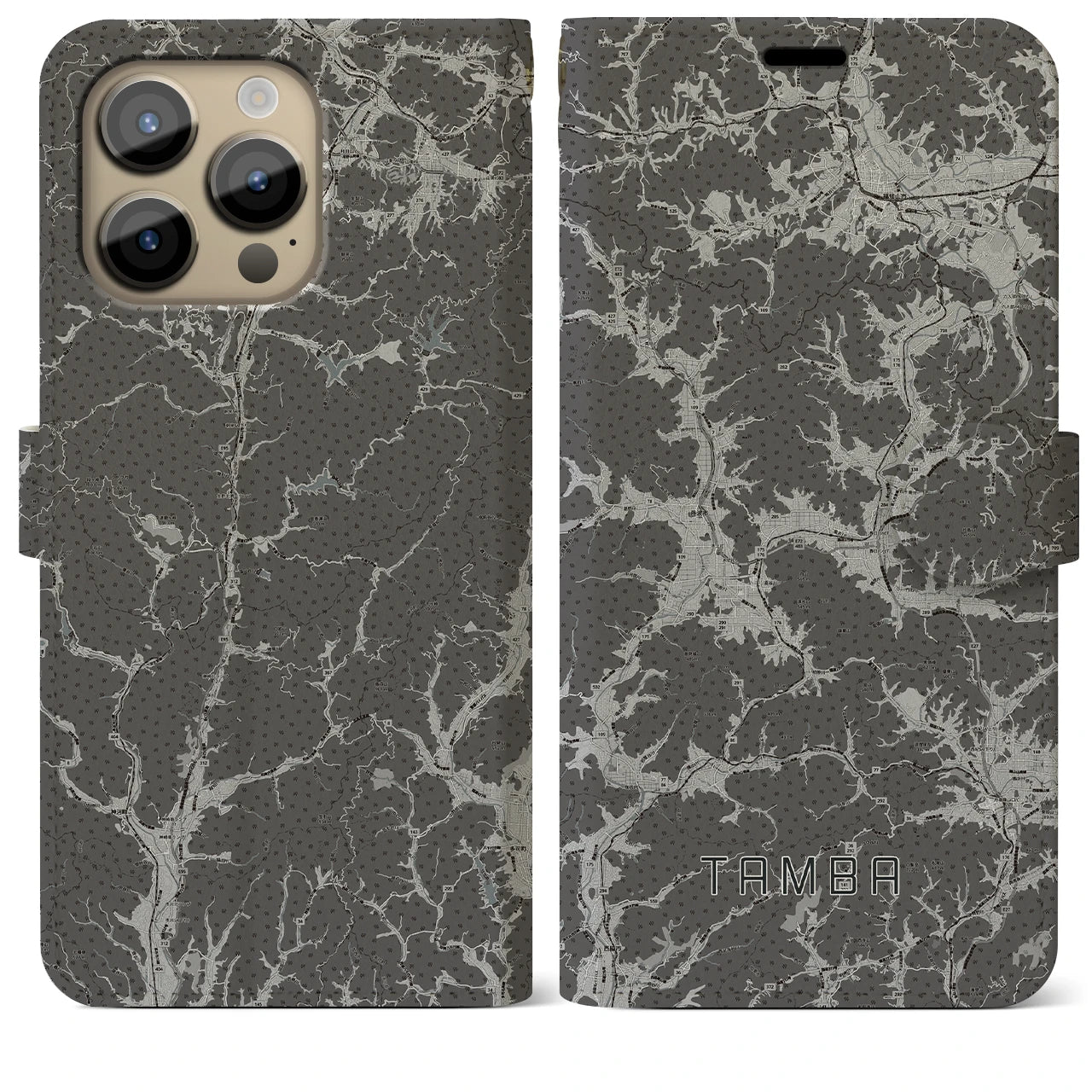 【丹波(兵庫県)】地図柄iPhoneケース(手帳タイプ)