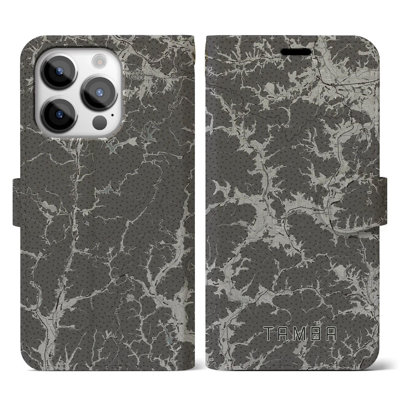 【丹波(兵庫県)】地図柄iPhoneケース(手帳タイプ)