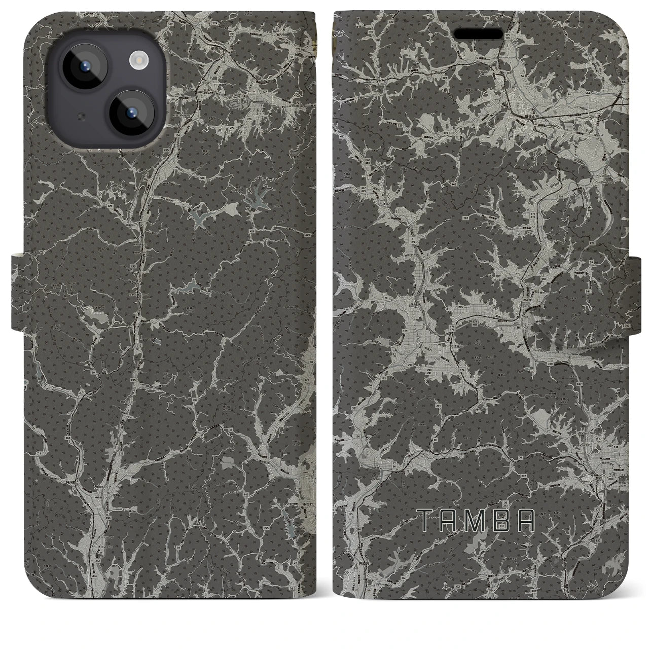 【丹波(兵庫県)】地図柄iPhoneケース(手帳タイプ)