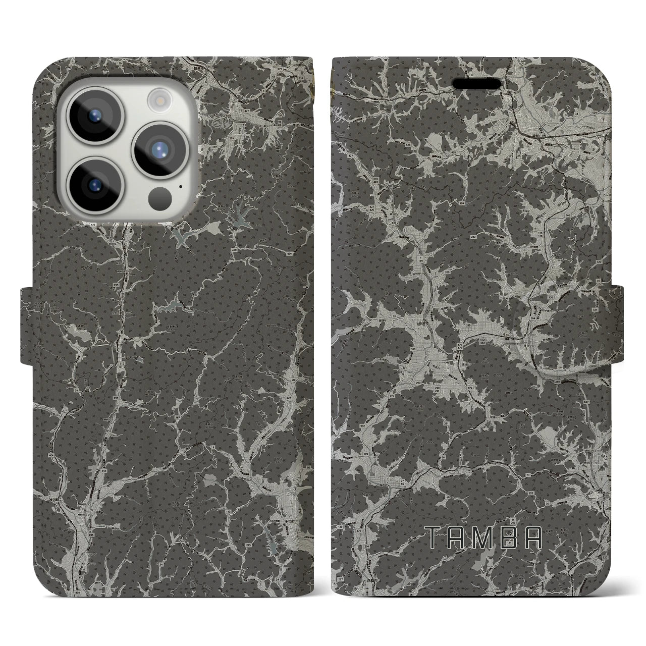 【丹波(兵庫県)】地図柄iPhoneケース(手帳タイプ)