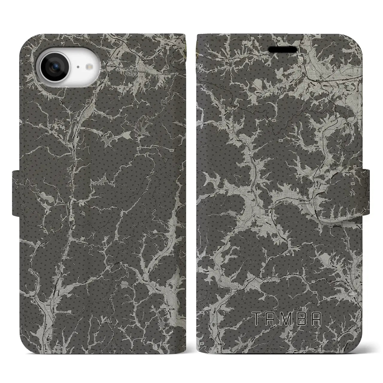 【丹波(兵庫県)】地図柄iPhoneケース(手帳タイプ)