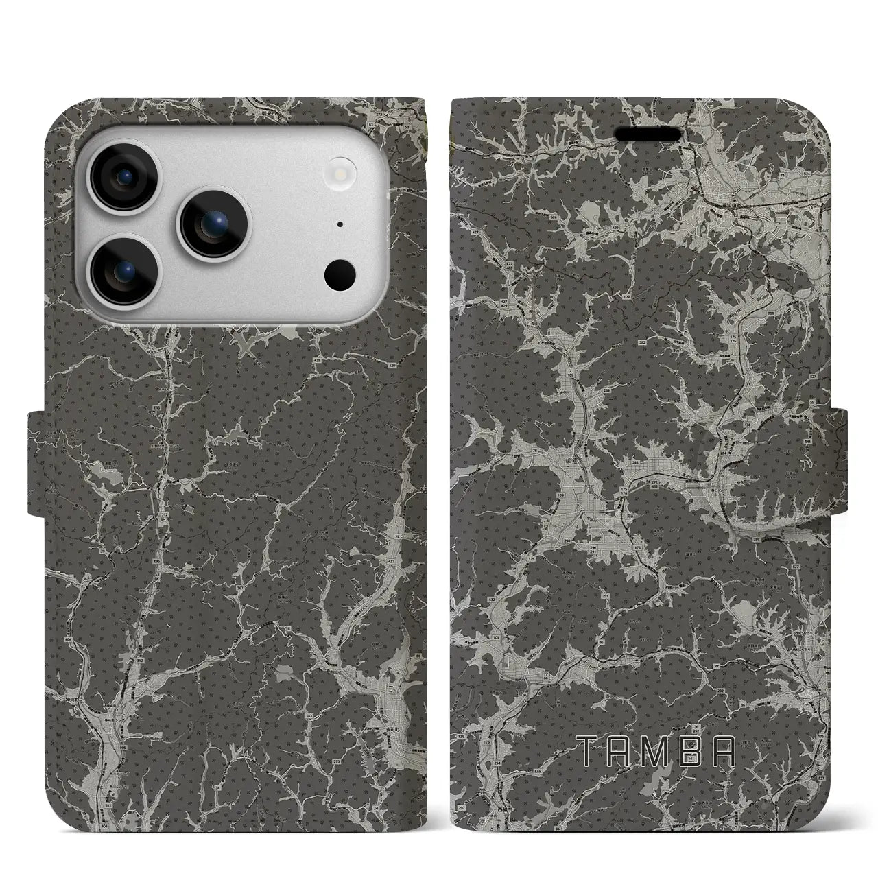 【丹波(兵庫県)】地図柄iPhoneケース(手帳タイプ)