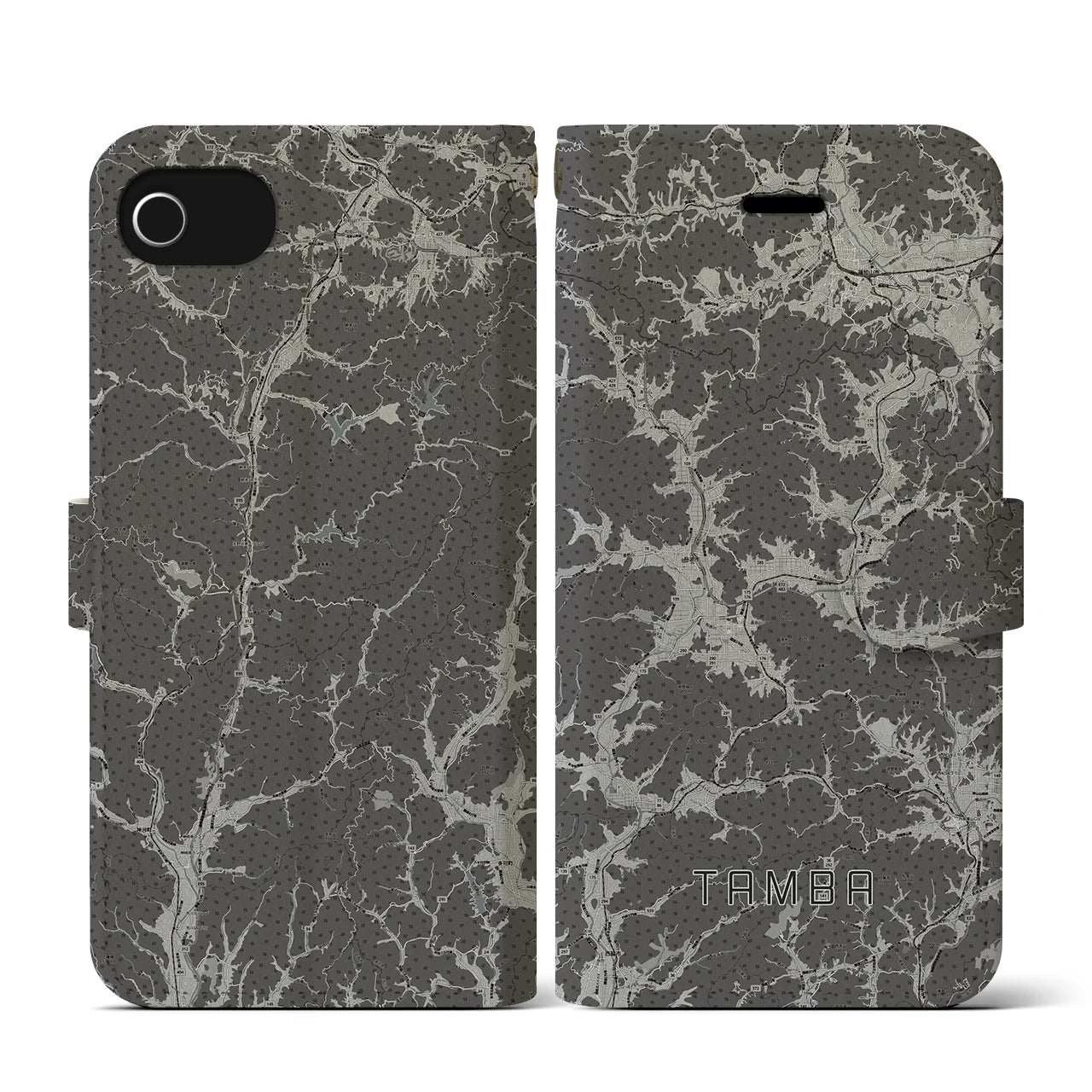 【丹波(兵庫県)】地図柄iPhoneケース(手帳タイプ)