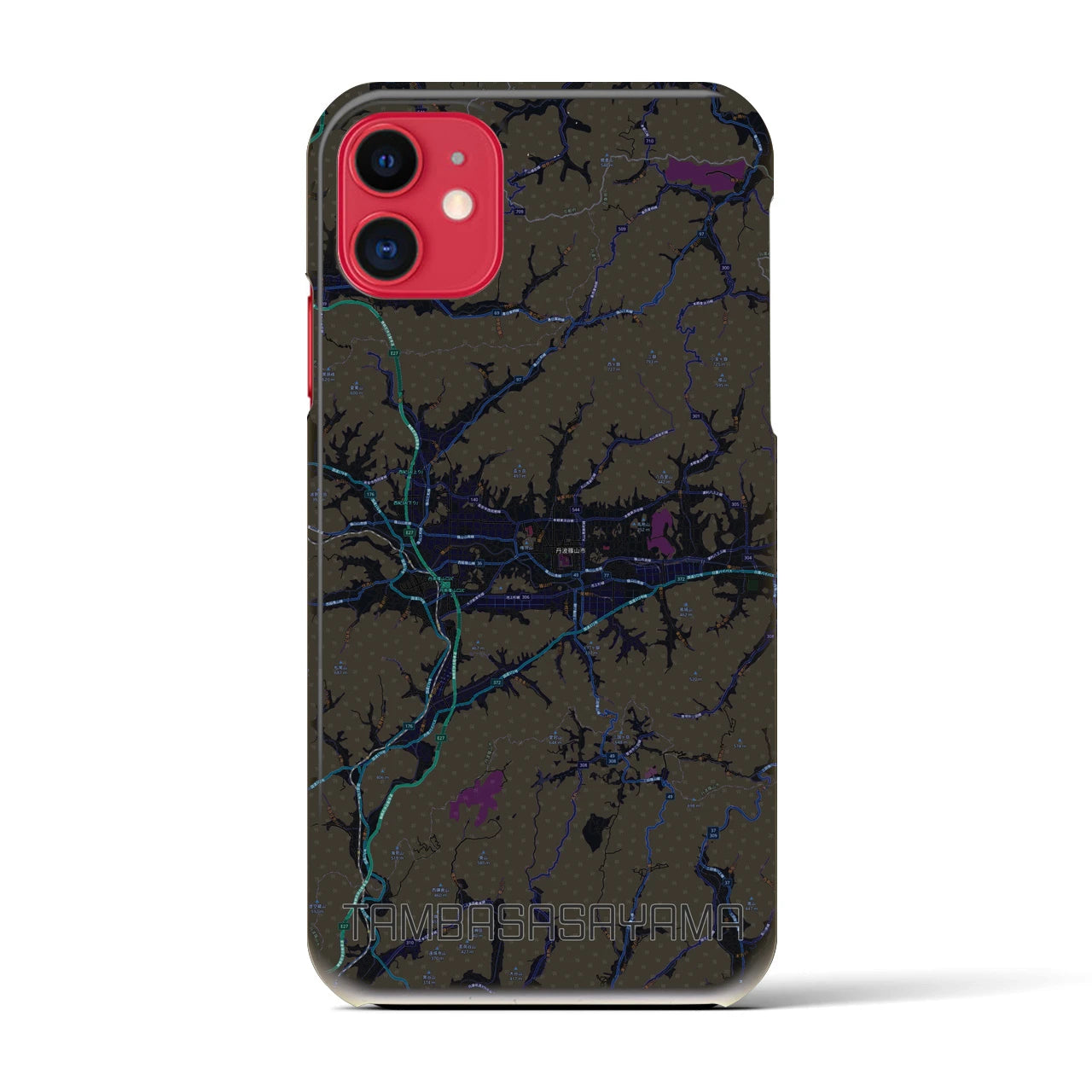 【丹波篠山(兵庫県)】地図柄iPhoneケース(バックカバータイプ)