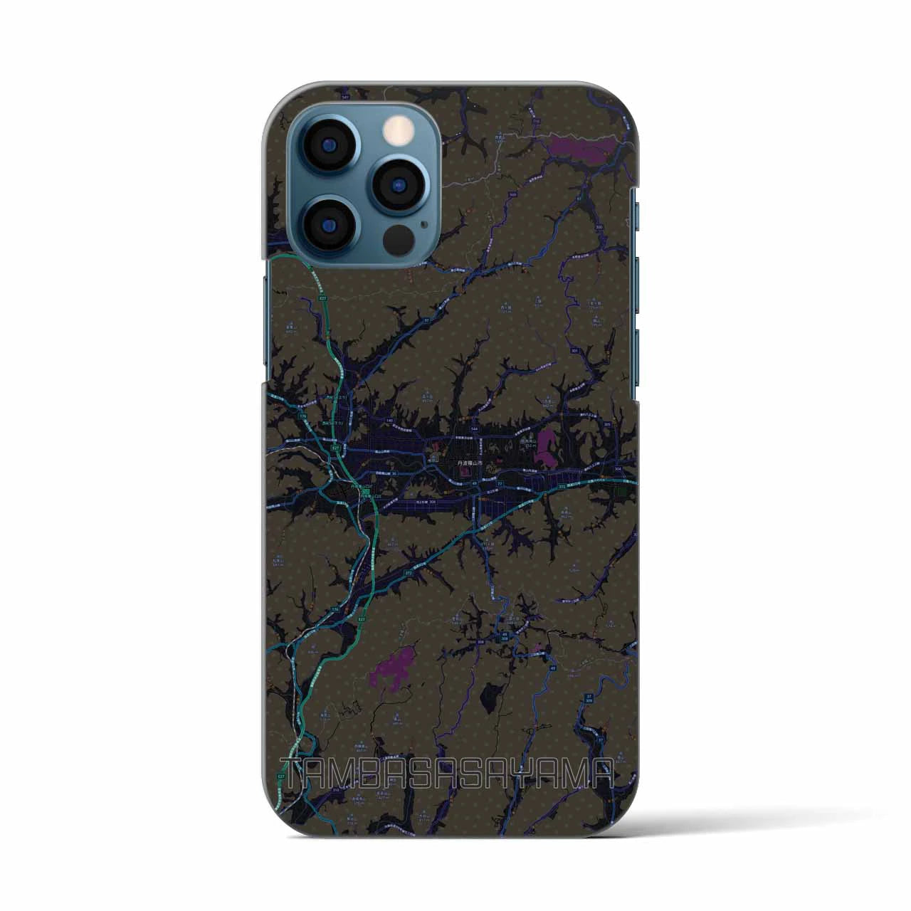 【丹波篠山(兵庫県)】地図柄iPhoneケース(バックカバータイプ)