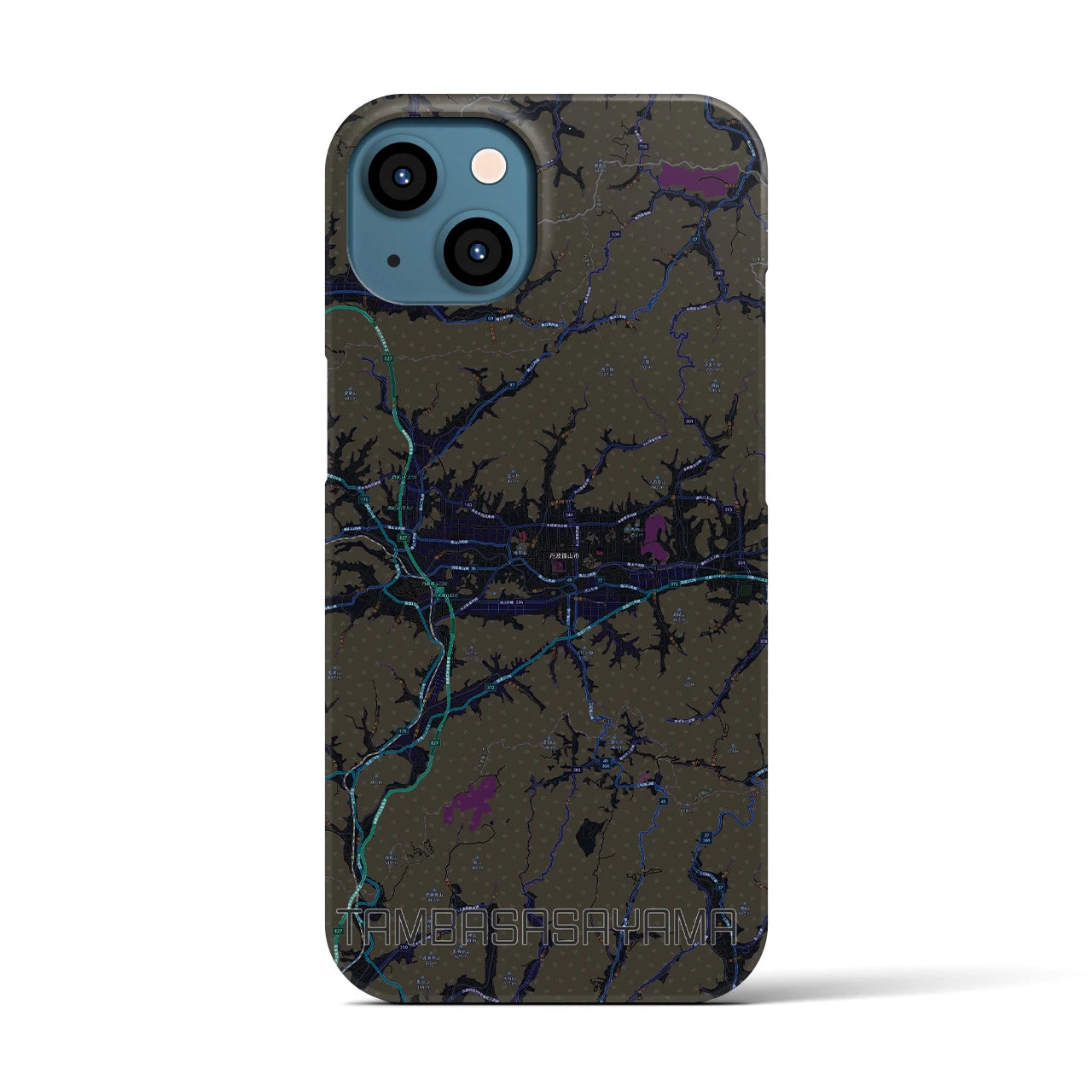 【丹波篠山(兵庫県)】地図柄iPhoneケース(バックカバータイプ)