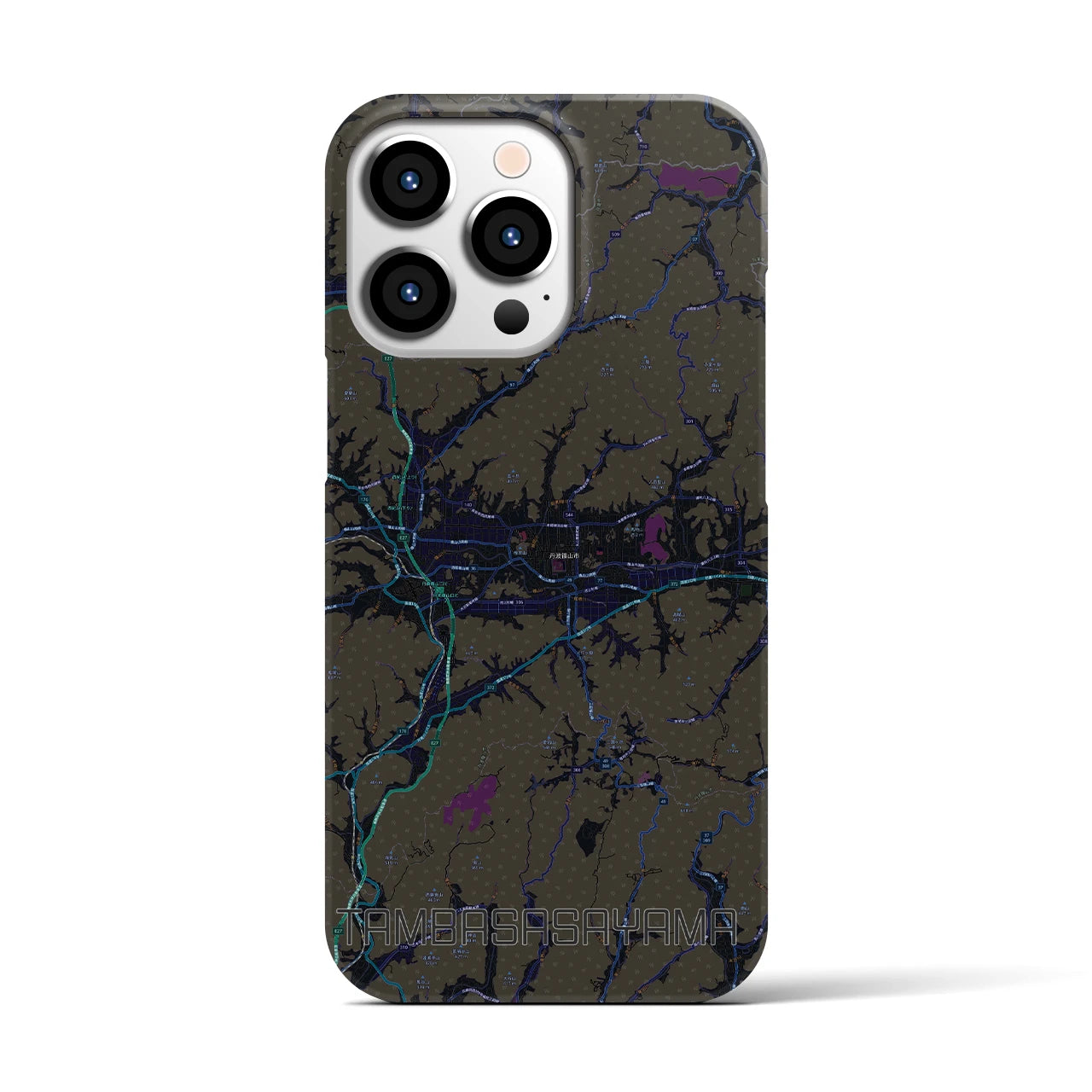 【丹波篠山(兵庫県)】地図柄iPhoneケース(バックカバータイプ)