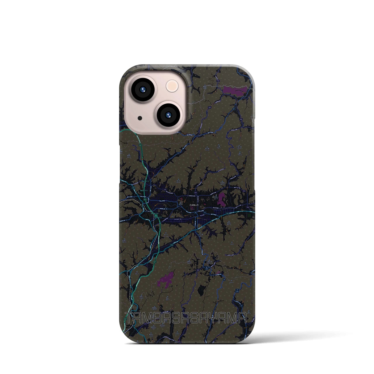 【丹波篠山(兵庫県)】地図柄iPhoneケース(バックカバータイプ)