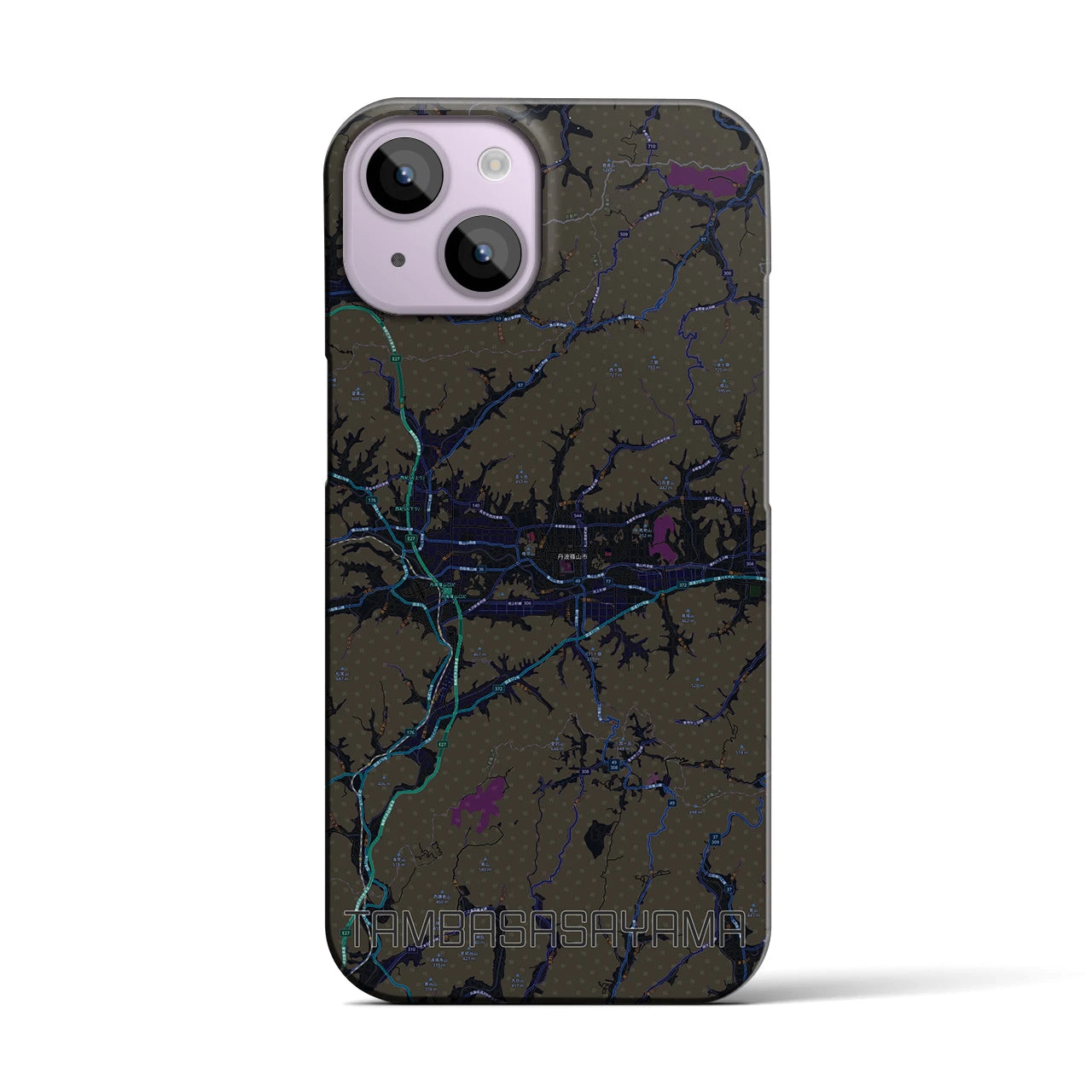 【丹波篠山(兵庫県)】地図柄iPhoneケース(バックカバータイプ)