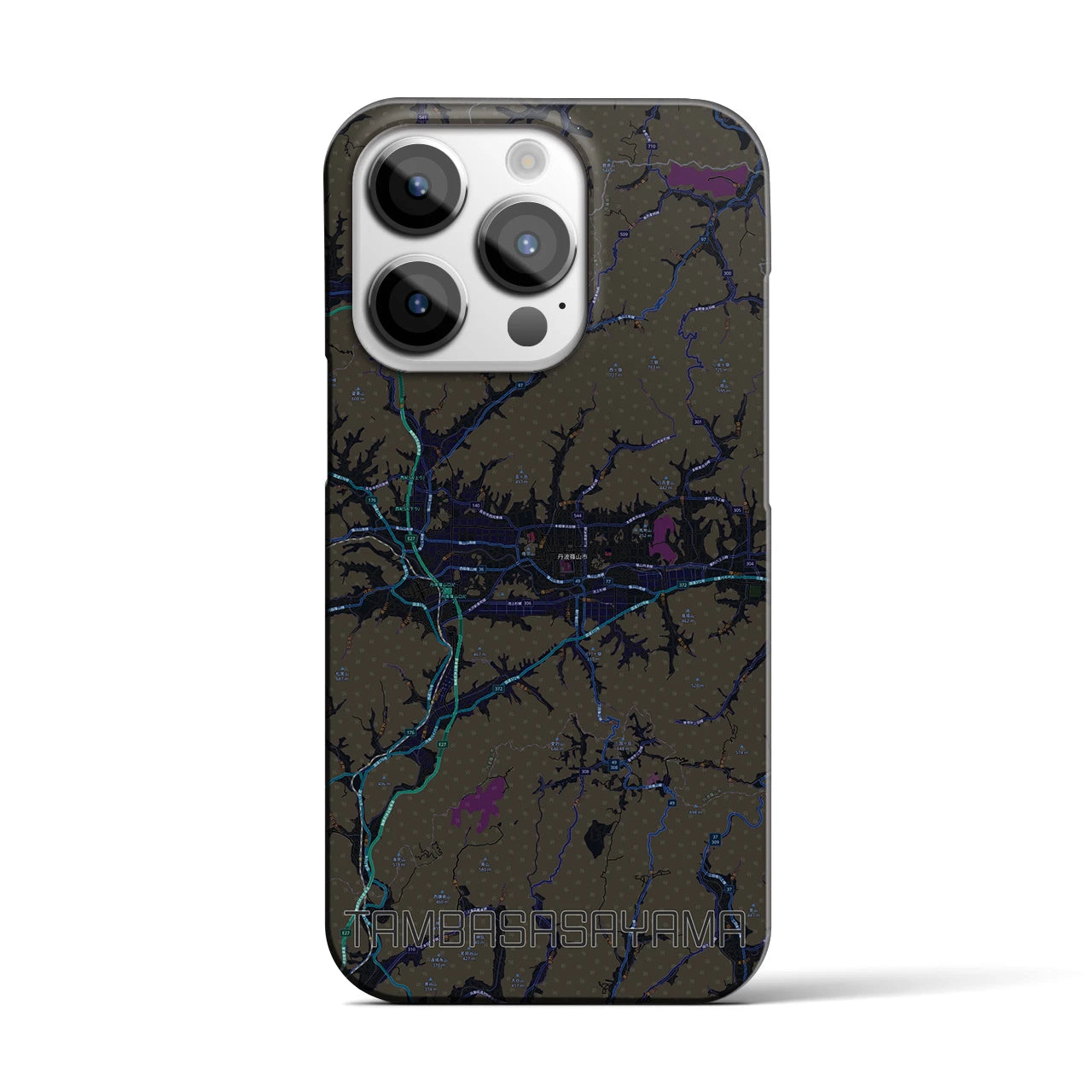 【丹波篠山(兵庫県)】地図柄iPhoneケース(バックカバータイプ)