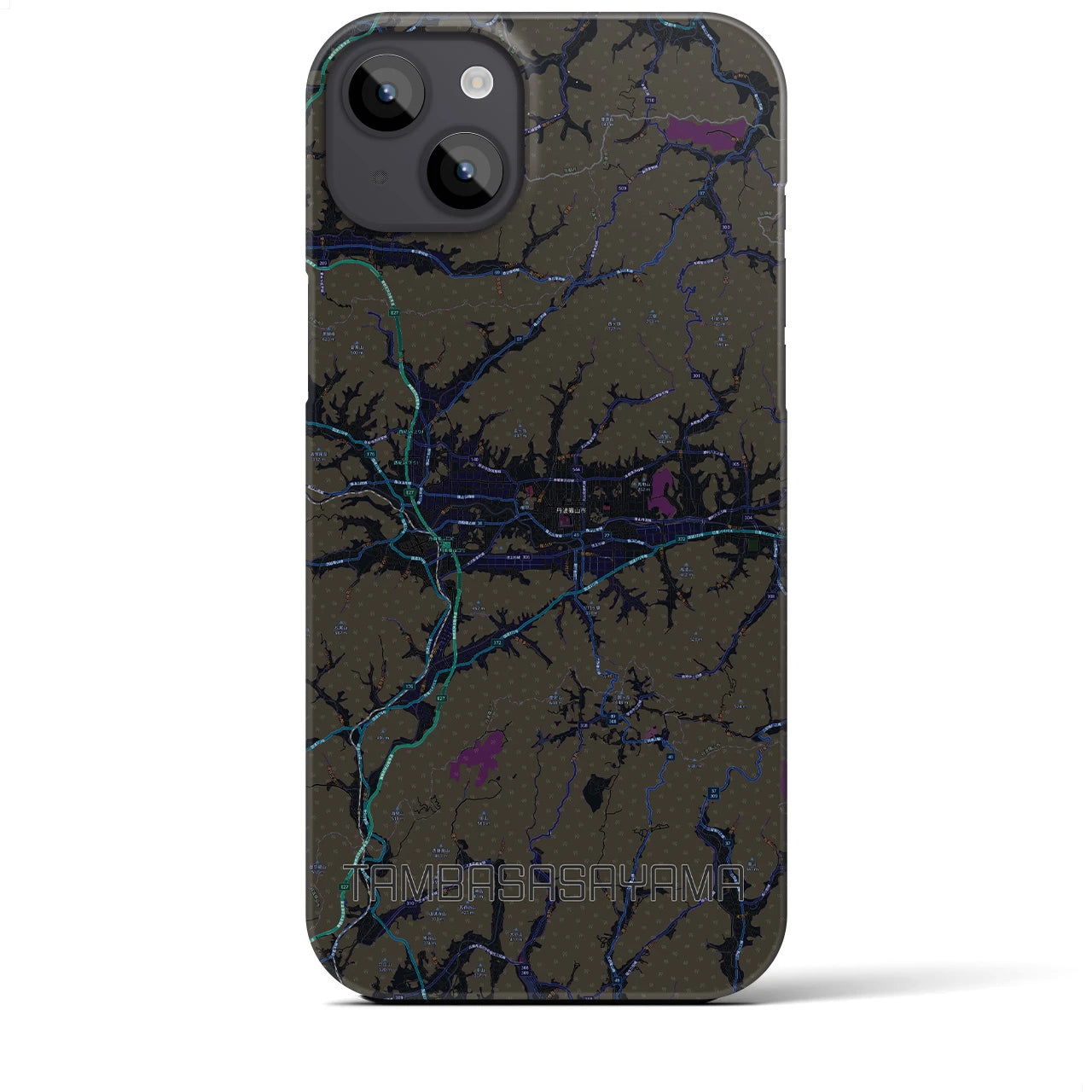 【丹波篠山(兵庫県)】地図柄iPhoneケース(バックカバータイプ)