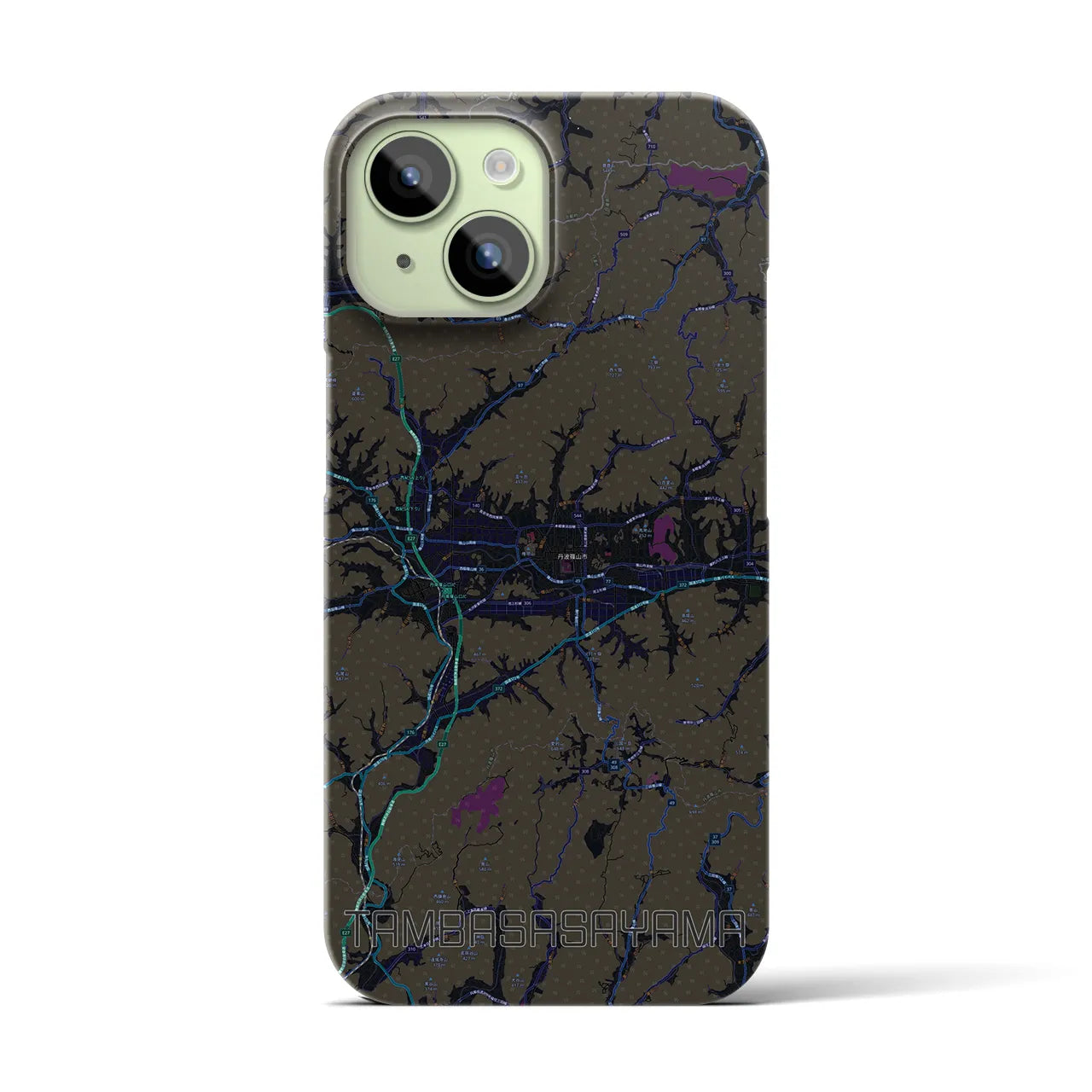 【丹波篠山(兵庫県)】地図柄iPhoneケース(バックカバータイプ)