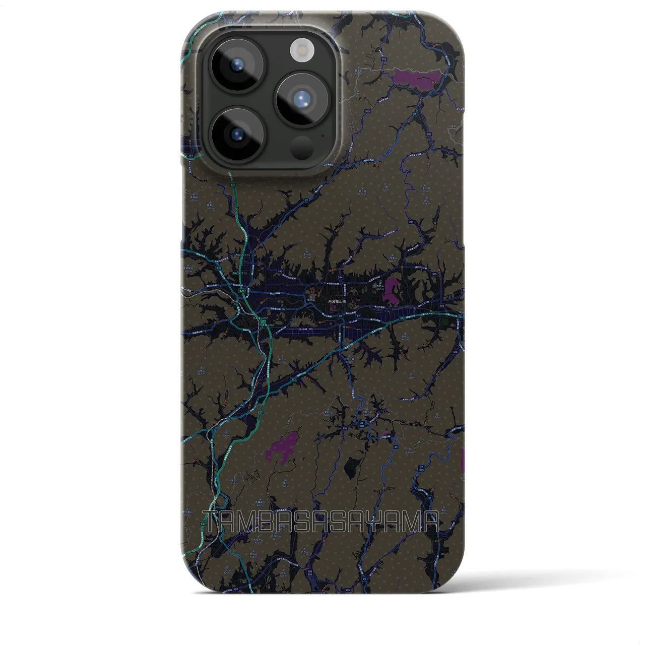 【丹波篠山(兵庫県)】地図柄iPhoneケース(バックカバータイプ)