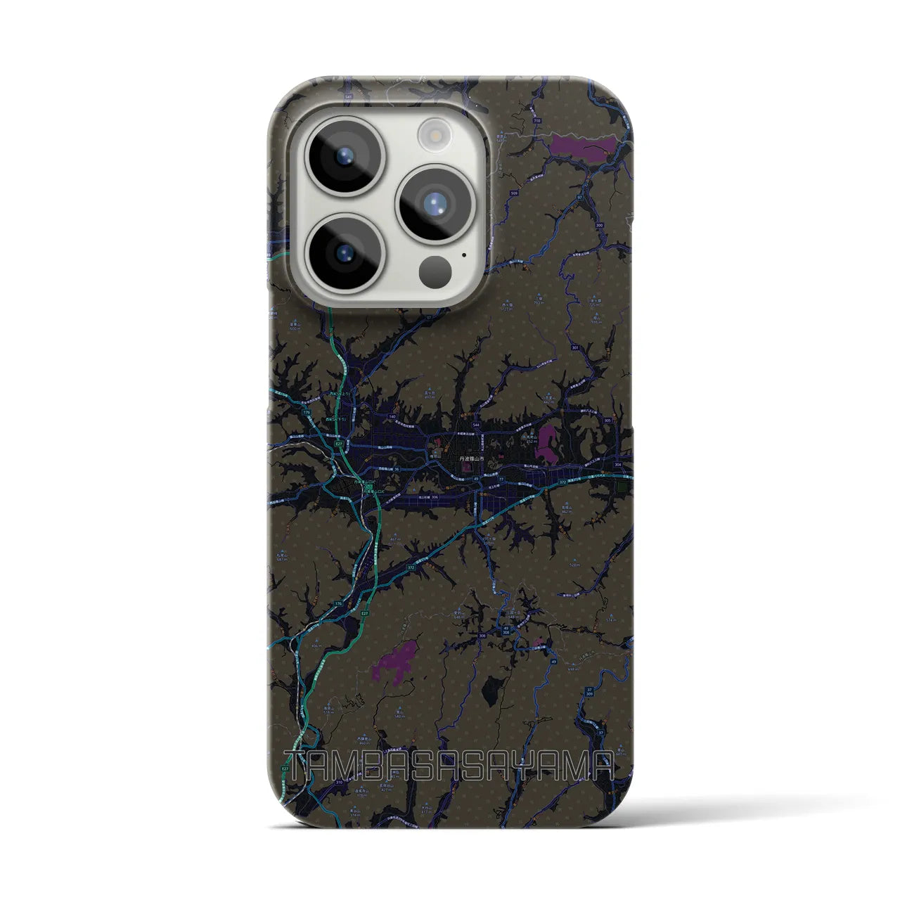 【丹波篠山(兵庫県)】地図柄iPhoneケース(バックカバータイプ)