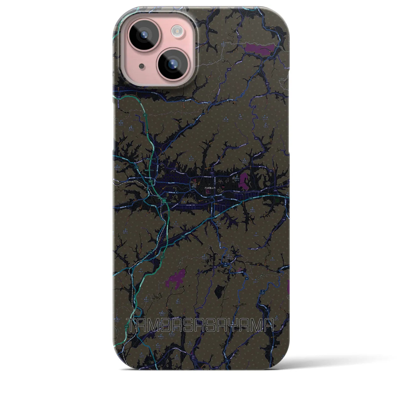 【丹波篠山(兵庫県)】地図柄iPhoneケース(バックカバータイプ)