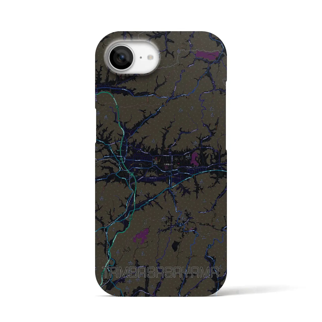 【丹波篠山(兵庫県)】地図柄iPhoneケース(バックカバータイプ)