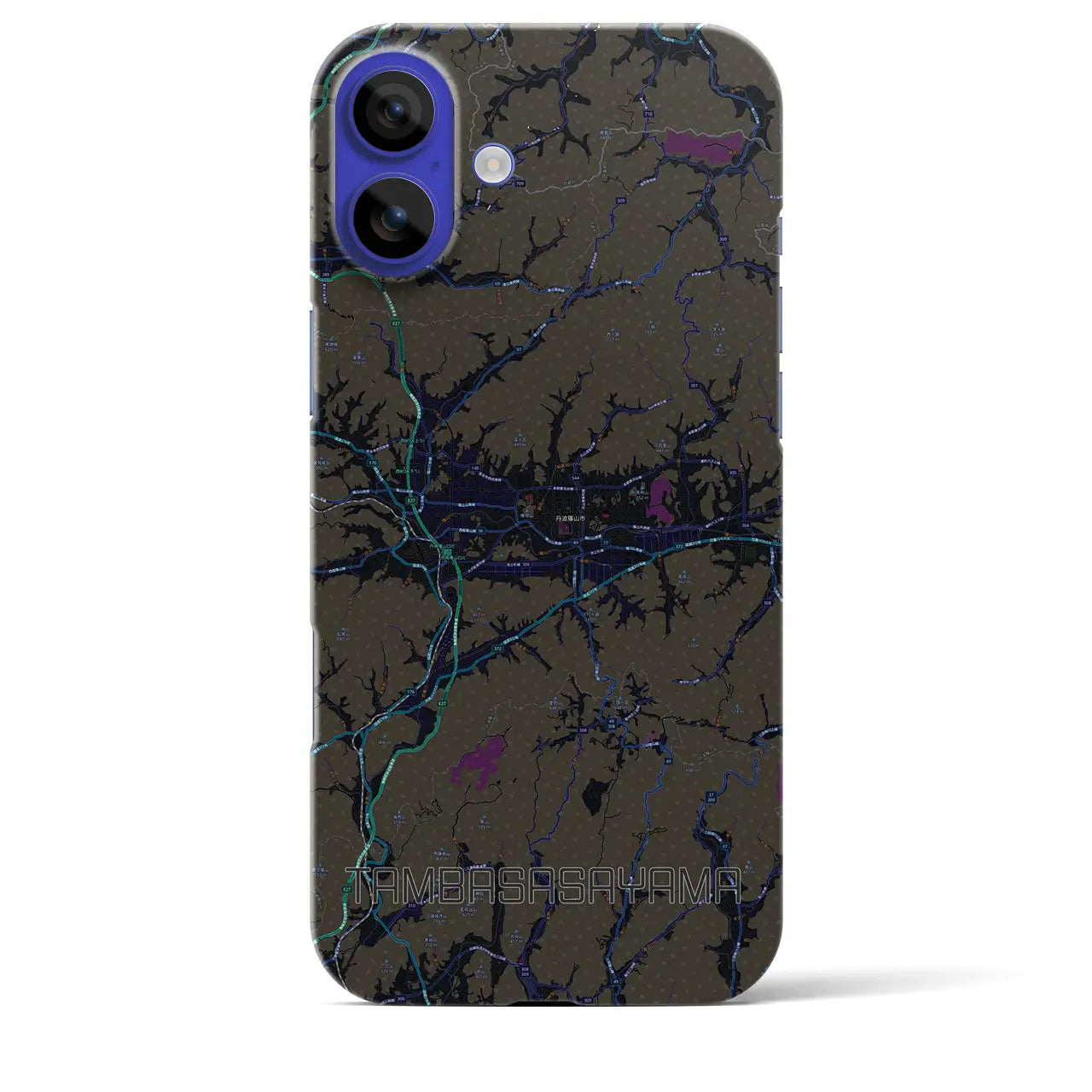 【丹波篠山(兵庫県)】地図柄iPhoneケース(バックカバータイプ)