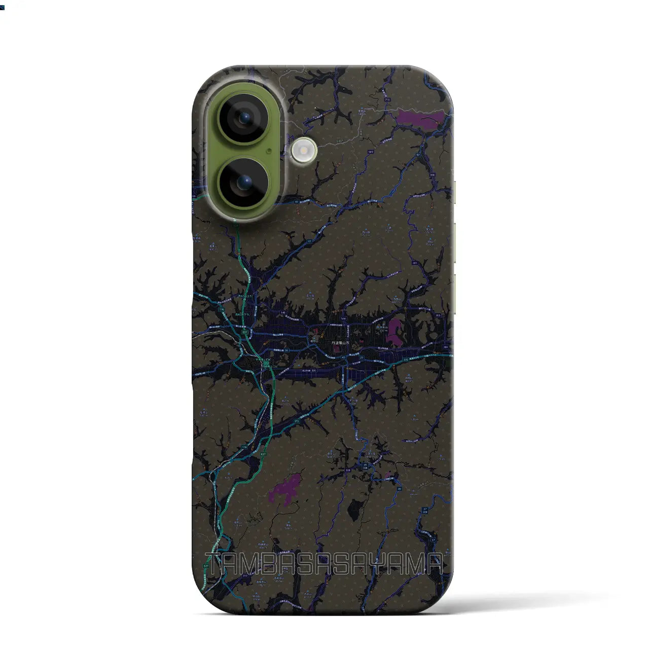 【丹波篠山(兵庫県)】地図柄iPhoneケース(バックカバータイプ)