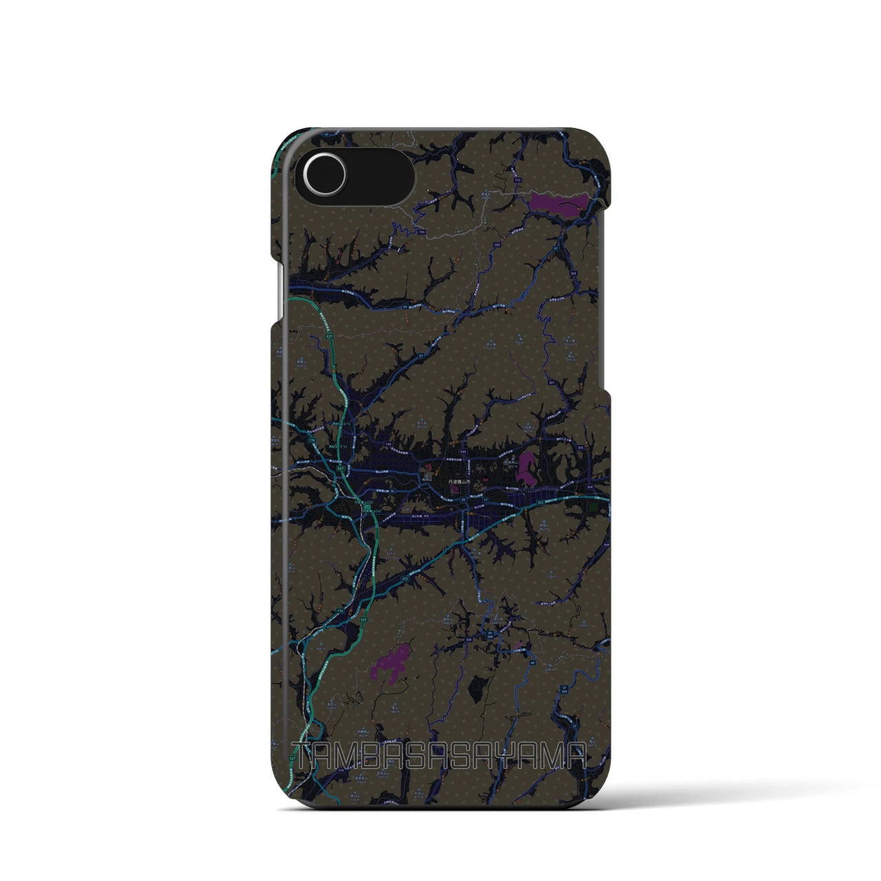 【丹波篠山(兵庫県)】地図柄iPhoneケース(バックカバータイプ)