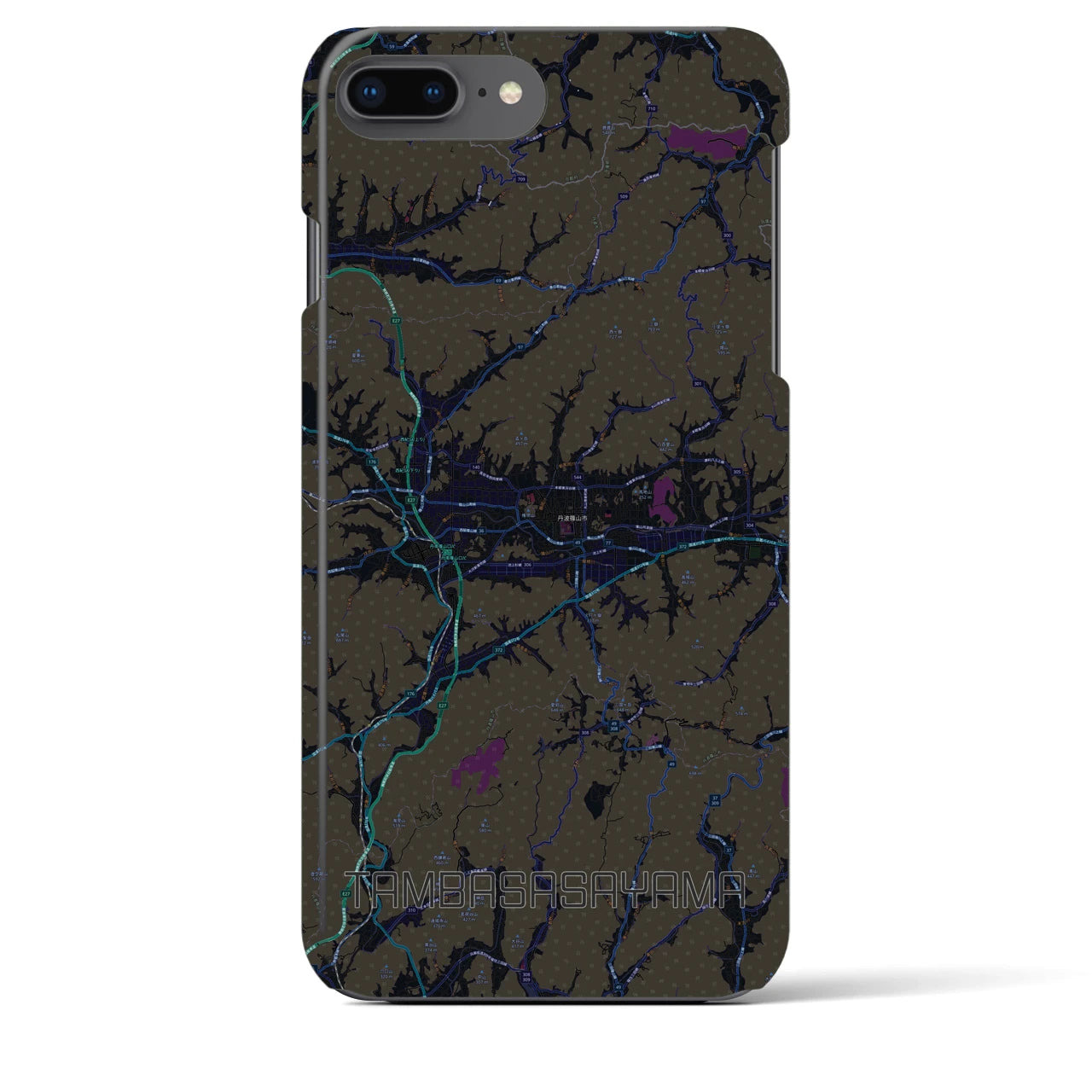 【丹波篠山(兵庫県)】地図柄iPhoneケース(バックカバータイプ)