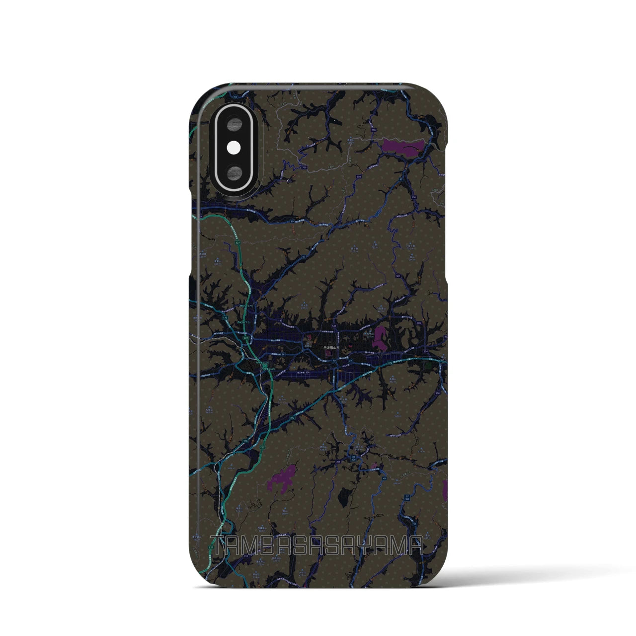 【丹波篠山(兵庫県)】地図柄iPhoneケース(バックカバータイプ)