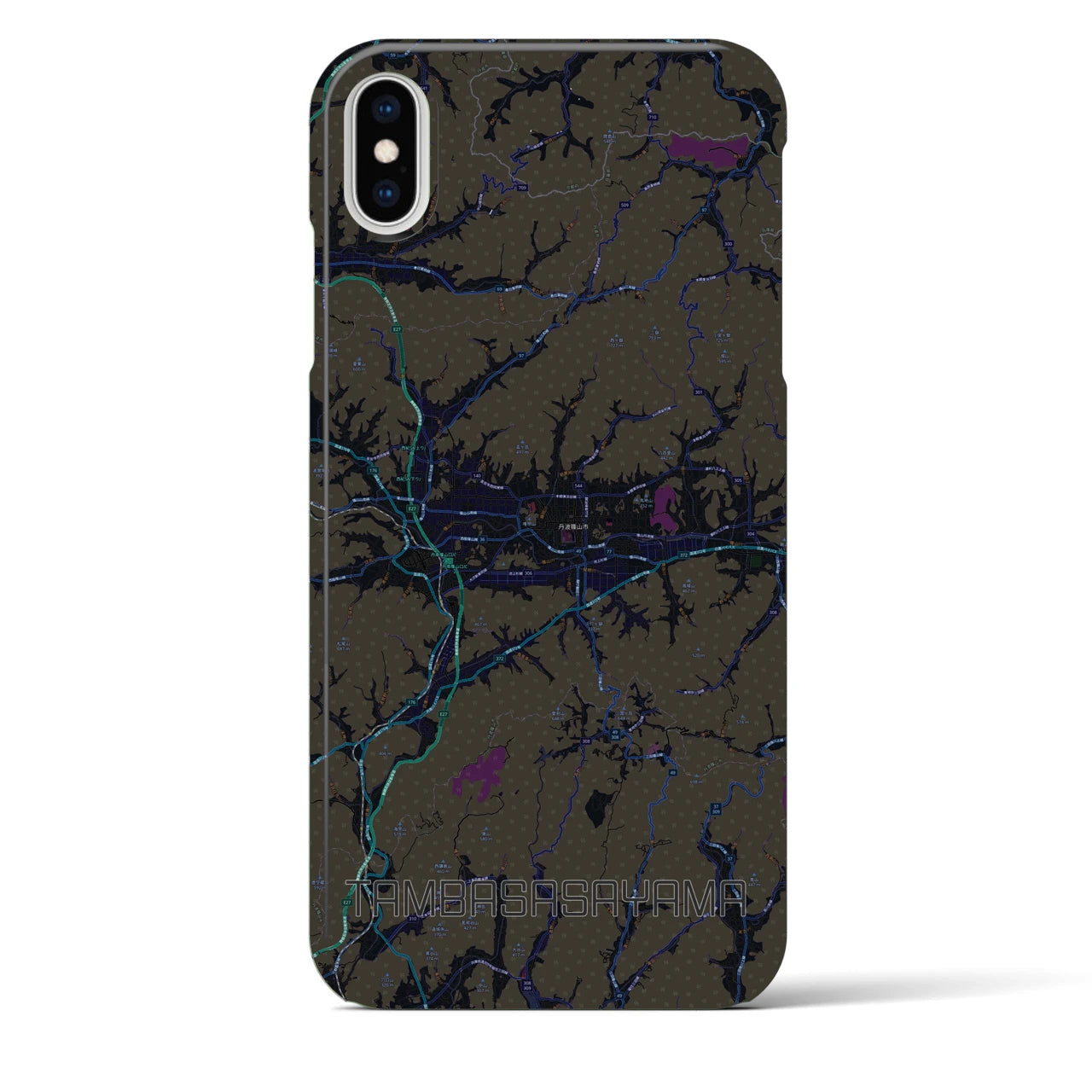 【丹波篠山(兵庫県)】地図柄iPhoneケース(バックカバータイプ)