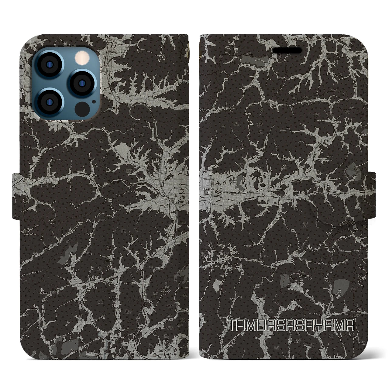 【丹波篠山(兵庫県)】地図柄iPhoneケース(手帳タイプ)