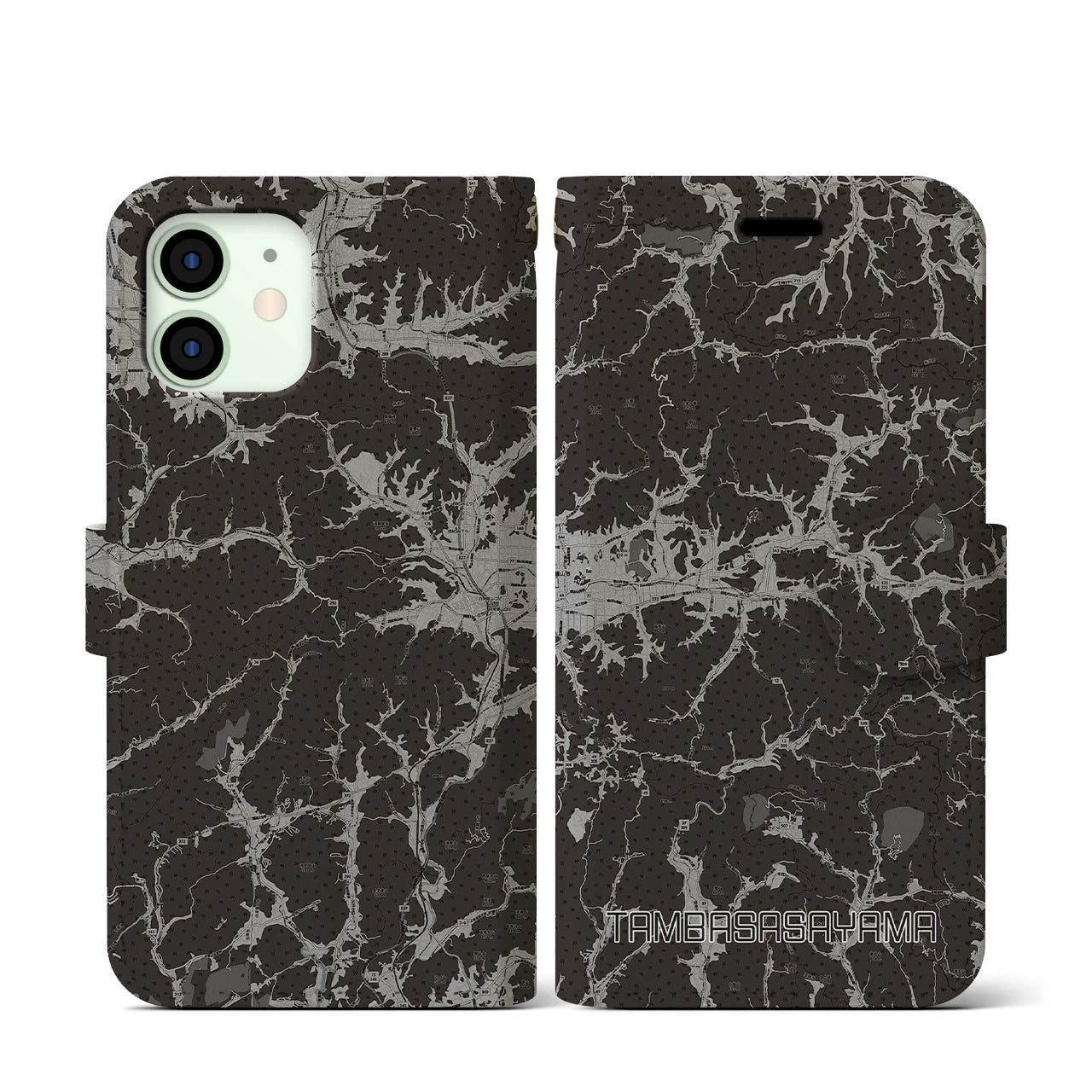 【丹波篠山(兵庫県)】地図柄iPhoneケース(手帳タイプ)