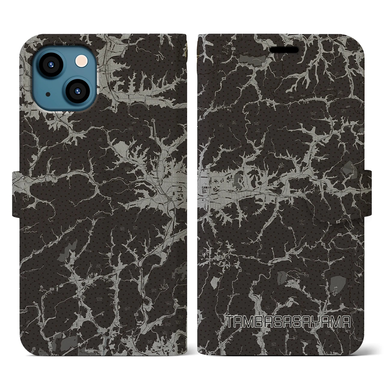 【丹波篠山(兵庫県)】地図柄iPhoneケース(手帳タイプ)