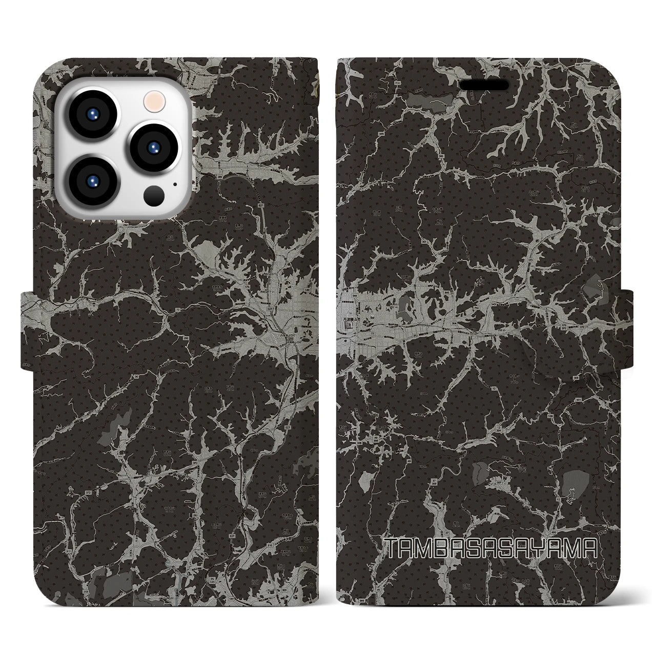 【丹波篠山(兵庫県)】地図柄iPhoneケース(手帳タイプ)