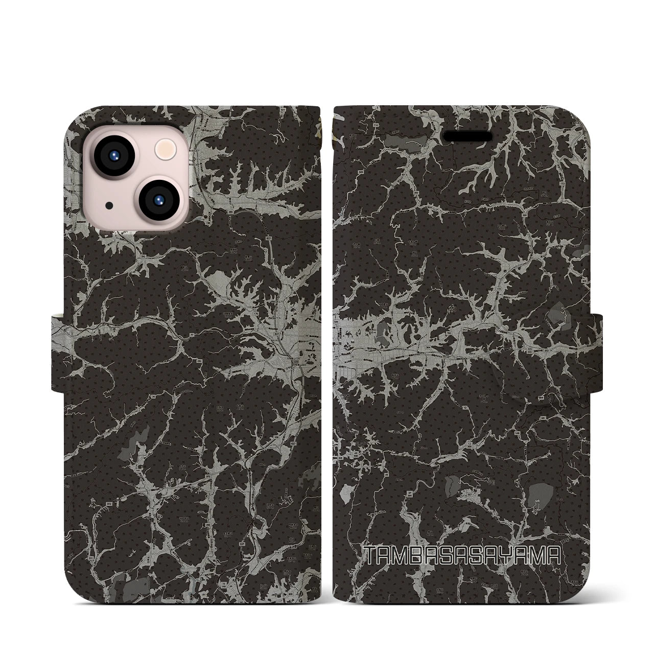 【丹波篠山(兵庫県)】地図柄iPhoneケース(手帳タイプ)